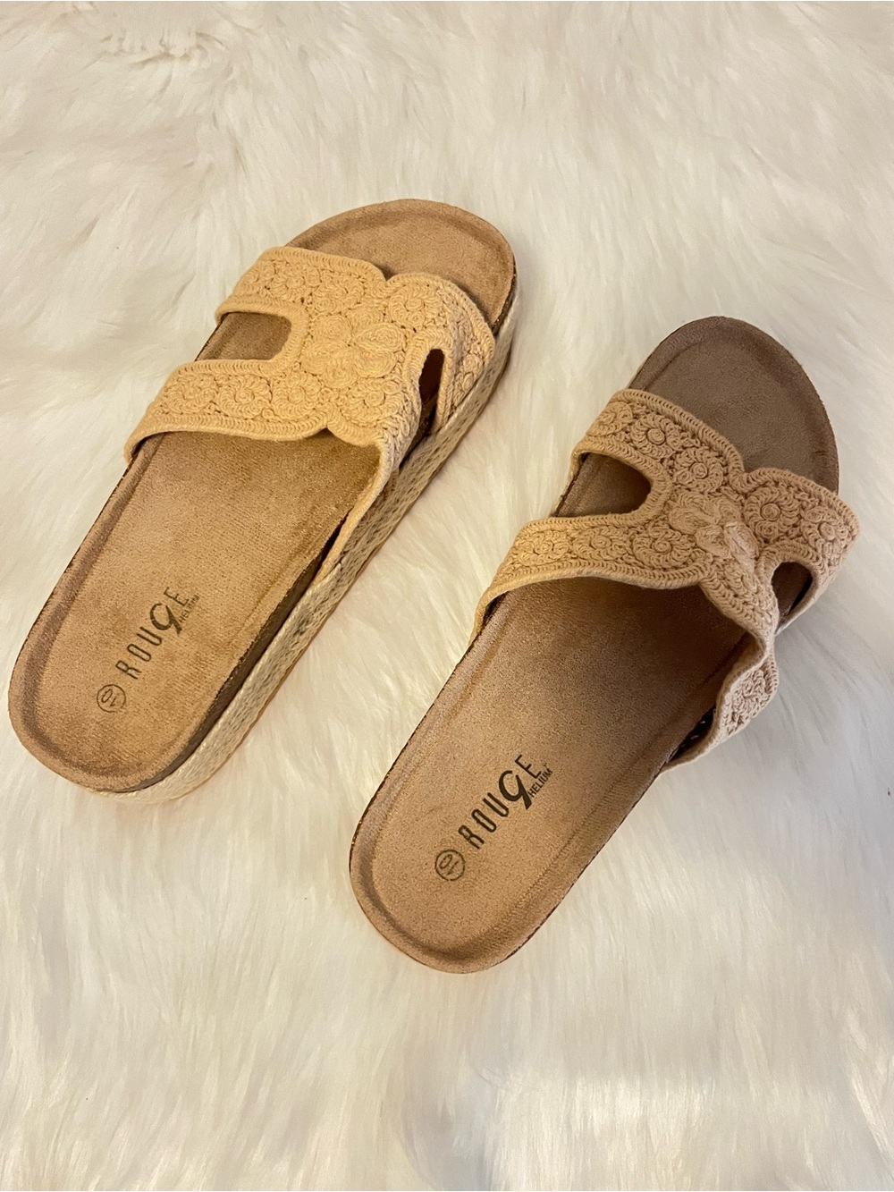 Rogue Six Soul Women’s Natural Platform Sandals Thick Sole Wedge Size 10 NWT - Picture 3 of 5